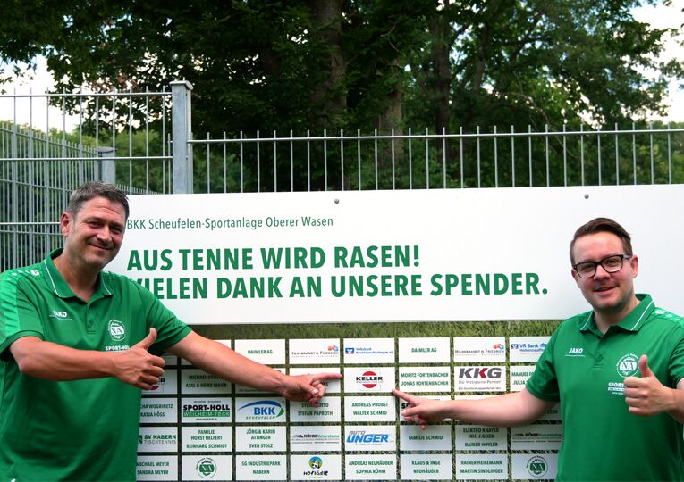 Many sport clubs benefit from the financial support provided by Keller Lufttechnik. In this case, a new grass field will be installed for the SV Nabern sport club.