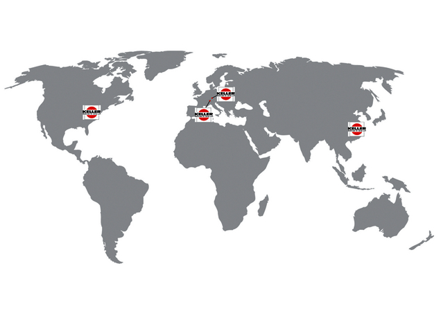 Die Keller-Gruppe ist weltweit mit 4 Standorten vertreten
